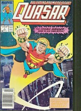 QUASAR #1 1989 -ORIGIN WINDELL VAUGHN MARVEL BOY/F.F. APP GRUENWALD-s/RYAN-c/a