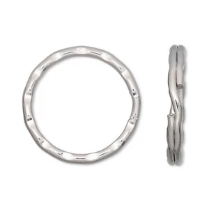 Anillo Dividido, 10 Grandes 25mm Acero Plateado Martillado con 21mm Identificación Para Llaveros - Imagen 1 de 2