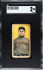 1909-11 T206 George Gibson Pittsburgh Pirates Sweet Caporal SGC 2 GOOD