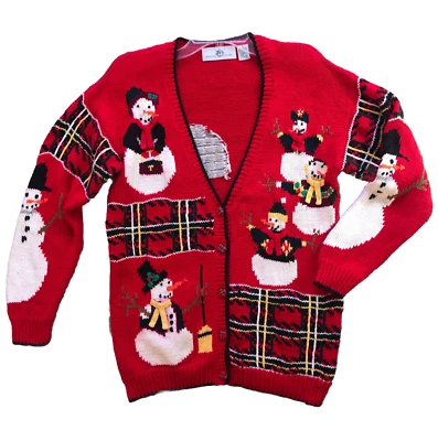 Cárdigan Suéter Muñeco de Nieve Años 80 De Colección Para Mujer Talla S Opciones de Diseño Philip & Jane Gordon Foto 1 de 4