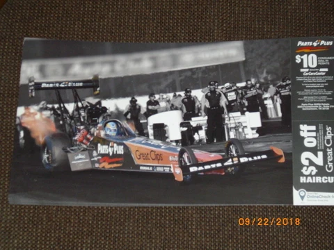 2018 CLAY MILLICAN PARTS PLUS / GREAT CLIPS TOP FUEL NHRA POSTCARD Cover