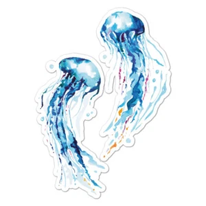 Medusas de acuarela, pegatina de calcomanía de vinilo, interior exterior, 3 tamaños, #9028 - Imagen 1 de 1