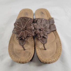 Cliffs Brown Floral Sandals By White Mountain Sz 9M Minor Wear - Picture 1 of 8