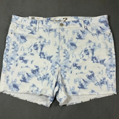 Seven7 Shorts Womens Size 24W High Rise Booty Shaper Short Tied Sky NWT Reg $69 - Image 1 of 4