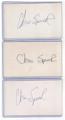 (3) TARJETA ÍNDICE CHRIS SPEIER FIRMADA 1971-89 GIGANTES DE SAN FRANCISCO CERTIFICADO PSA/ADN Foto 1 de 2