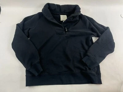 Suéter Merona Para Mujer Talla Grande Negro Chal Cuello Pullover Manga Larga Bolsillos Foto 1 de 4
