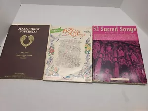 Juego De Colección De 3 Partituras De Piano Cancioneros, 52 Canciones Sagradas, Canciones De Amor - Imagen 1 de 7