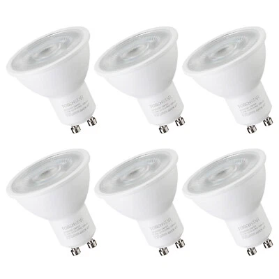 6 Pack 6.5W Dimmable LED MR16 GU10 Base Light Bulb, 3000K/4000K/5000K - Image 1 of 4