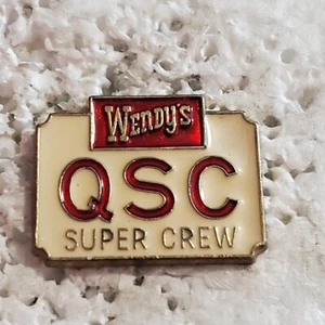VTG Wendys QSC Super Crew Logo Employee Hat Lapel Pin Fast Food Restaurant - Bild 1 von 3
