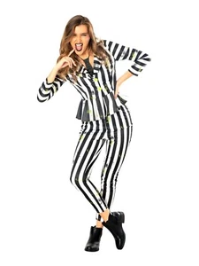 Costume o parrucca vestito fantasia Miss BEETLE JUICE donna vestito Halloween Beetlejuice - Foto 1 di 3