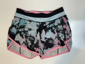 IVIVVA by LULULEMON GIRLS GRAY BLUE PINK ACTIVE SHORTS LINED SIZE 12 - Picture 1 of 10