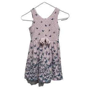 Knit Works Girls Butterfly print Dress Size 5 Sleeveless Pinkish purple sundress - Picture 1 of 10
