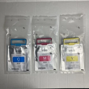 Epson Original R12 Tintenpatrone Cyan Magenta Gelb Posten Ablaufdatum 2025-2026 versiegelt - Bild 1 von 5