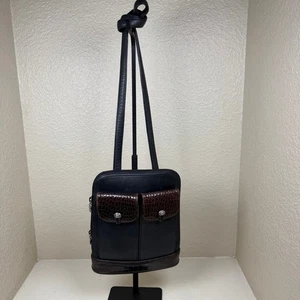 Brighton One World Umhängetasche schwarz und braun Leder - Top Zustand - Bild 1 von 15
