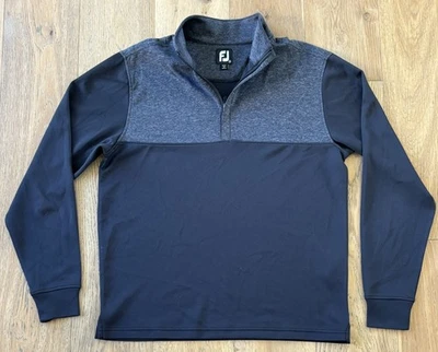 FootJoy Men's Heather Yoke 1/2 Half-Zip Mid-Layer Pullover Gray Black Small S - Image 1 of 4
