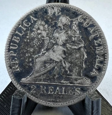 1898 Guatemala 2 Reales, 2R, Seated Liberty, KM# 167 - Image 1 of 2