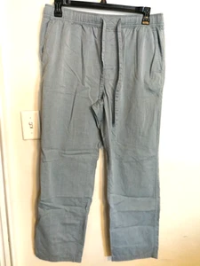 J Crew Mens Pajama Pants L Light Green Stretch Pockets Drawstrings Sleep Leisure - Picture 1 of 4
