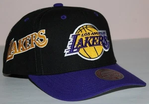 Mitchell & Ness LOS ANGELES L.A. LAKERS Snapback Hat Pro Crown Cap OVERBITE *7V - Picture 1 of 7