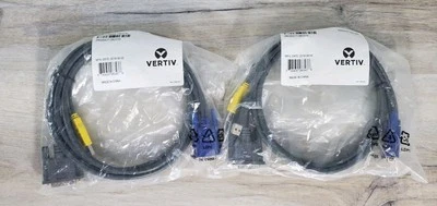 2 Count NIP Vertiv | Avocent CBL0170 VGA/USB KVM Computer Cable - Image 1 of 4