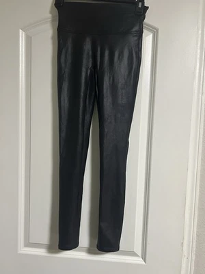 SPANX Black Faux Leather Leggings Size Small Foto 1 de 3