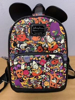 Disney Parks Loungefly Backpack Halloween Mini Mickey Mouse Donald Goofy Pluto - Image 1 of 4
