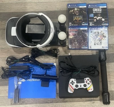 PlayStation 4 1 TB, PS4 VR Bundle + Accessories 14 Games - Image 1 of 4