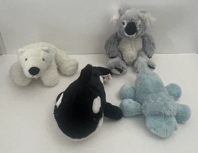 LOT OF 4 WEBKINZ GANZ Orca Whale, Lil' Hippo, Koala Bear, Polar Bear Plush Toys - Image 1 of 4