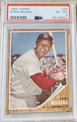 Topps Stan Musial #50 1962 — PSA 6 Foto 1 de 2