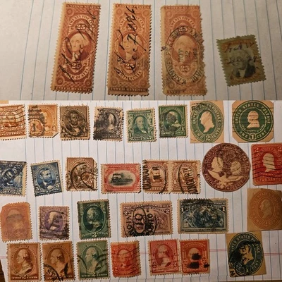 UNITED STATES Postal Stamps Vintage Used Lot Collection (33) 1800s-1900s - Image 1 of 4