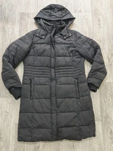 White Stuff Sloane langer Steppmantel mit Kapuze Gr. UK 16 grau wasserdicht - Bild 1 von 14