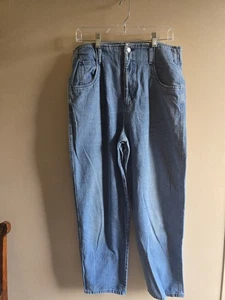 Damen Vintage 70er Calvin Klein Sport Plissee Straight Leg High Rise Blue Jeans - Bild 1 von 11