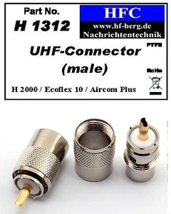 1 Pieza Conector UHF (Stand Ecoflex 10/Aircom Plus/H 2000 Flex - 50 Ω (H1312) - Picture 1 of 2