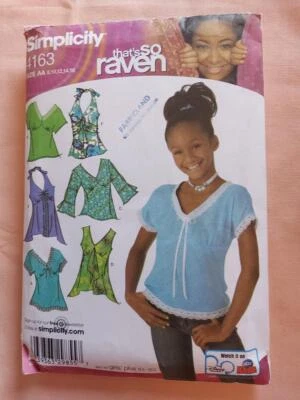 Simplicity 4163 Girl's/Teen's Tops with Trim Variations Pattern Size 8-16 - Image 1 of 2