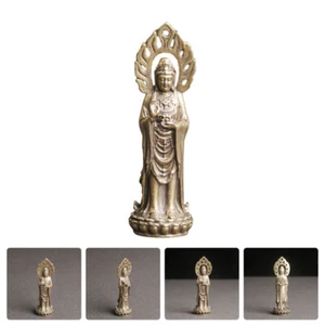 kuan yin statue Brass Buddha Sculpture Kwan Yin Figure Goddess Of Mercy Figurine - Picture 1 of 12