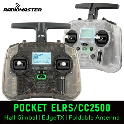 RADIOMASTER Pocket Hall Gimbal Transmitter ELRS/CC2500 Remote Control Portable - Image 1 of 4