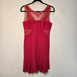 BCBG MAXAZRIA Quite Luxury Fuchsia ENIDA Ruffled Crepe Dress Size 6 Worn Once! - Picture 1 of 23