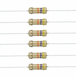 10 Pack~100PACK 4.7k Ohm Ω 5% Tolerance 1/4W 0.25 Watt Carbon Film Resistor - Picture 1 of 5