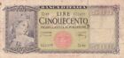 #Banca D Italy 500 Lire 1947 P-80 AF Ornata di Spighe