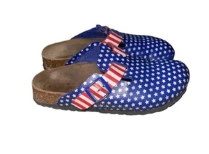 Birki's Birkenstock Größe 37 Sterne & Streifen amerikanische Flagge Boston Clogs - Bild 1 von 11
