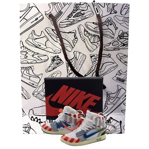 Jordan 1 Parra X OFF White - 3D Mini Sneaker Keychain Shoe Pair with Box & Bag - Picture 1 of 1