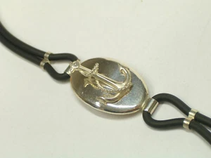 Bracelet With Anchor Shaped And Cord Silver 925 And Rubber - Bracelet - Marina - Picture 1 of 4
