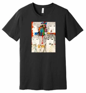 Camiseta de los Beatles (negro) - Obra de arte dibujada a mano - 100 % algodón hilado en anillas - Imagen 1 de 2