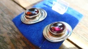 Ohrringe Granat 925 Sterling Silber - Picture 1 of 4