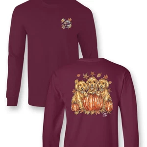 Sassy Frass Pumpkin Dogs Season Fall Long Sleeve T-Shirt - Picture 1 of 1