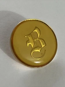 Brioni Monogram Replacement Button Amber Acrylic, White & Gold￼ .8 Inch Large - Picture 1 of 4