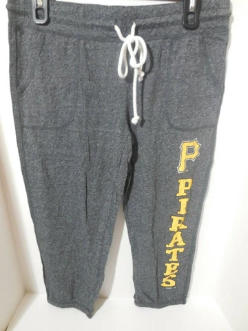 New Ladies Pittsburgh Pirates Bleacher Pajama Pants Grey Size Capri Size Medium Cover