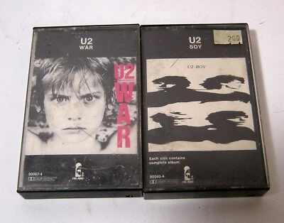 Vintage Lot of 2 U2 Cassette Tapes Classic Rock 80s Pop Rock — 第 1/3 张图片