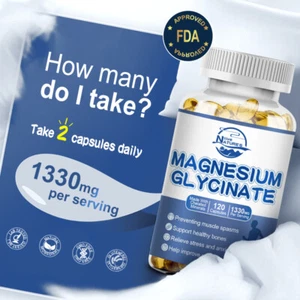 Glicinato de Magnesio 1330mg 120 Cápsulas para Mejorar el Sueño Estrés Ansiedad Alivio - Imagen 1 de 8