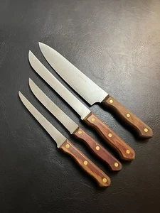 4 Tramontina Brazil Knife Set High Carbon Chef Slicing Straight Knives Vtg - Picture 1 of 12