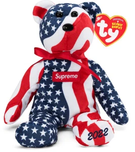Supreme TY Beanie Baby USA Flag OS F/W 22 - Picture 1 of 2